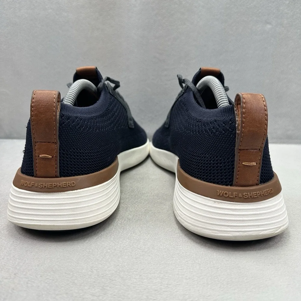 Wolf & Shepherd Swiftknit Mens Size 10 Derby Navy Mesh Lightweight Casual